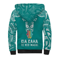 Personalised Kia Kaha Te Reo Maori Sherpa Hoodie Hei Tiki Mix Koru - Teal LT7 - Polynesian Pride
