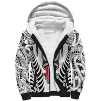 Personalised Kia Kaha Te Reo Maori Sherpa Hoodie Hei Tiki Mix Koru - White LT7 Unisex White - Polynesian Pride
