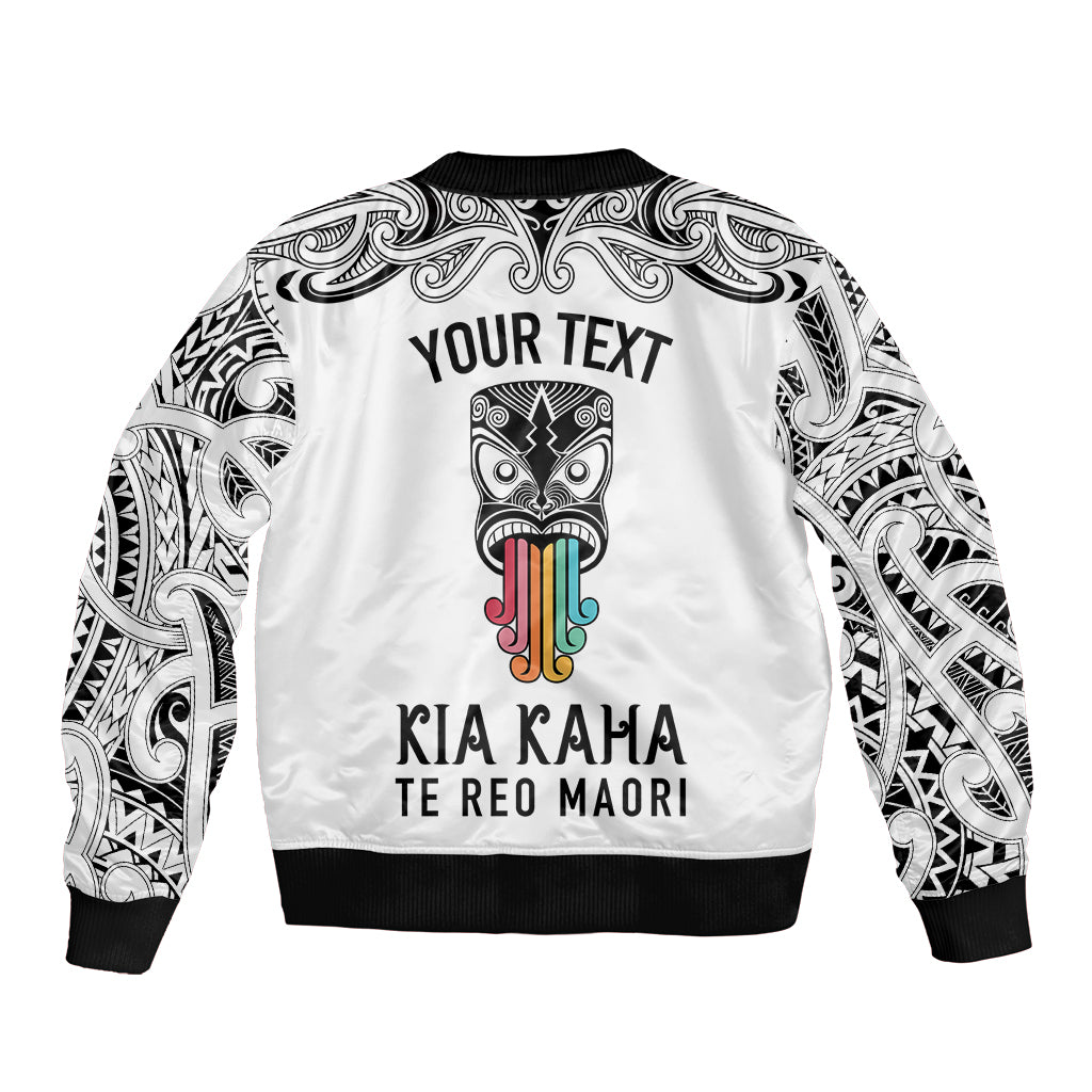 personalised-kia-kaha-te-reo-maori-sleeve-zip-bomber-jacket-hei-tiki-mix-koru-white