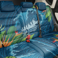 Outrigger Canoe Blue Back Car Seat Cover On The Waves