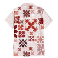 Vintage Hawaii Family Matching Mermaid Dress and Hawaiian Shirt Hawaiian Quilt Kapa Mismatch Red LT7 - Polynesian Pride