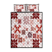 Vintage Hawaii Quilt Bed Set Hawaiian Quilt Kapa Mismatch Red LT7 Red - Polynesian Pride