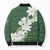Ia Orana Tahiti Tiare Bomber Puffer Jacket Sage Green Lei - Polynesian Pride