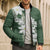 Ia Orana Tahiti Tiare Bomber Puffer Jacket Sage Green Lei - Polynesian Pride