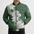 Ia Orana Tahiti Tiare Bomber Puffer Jacket Sage Green Lei - Polynesian Pride