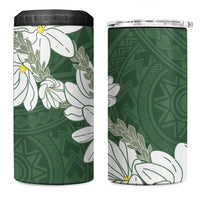 Ia Orana Tahiti Tiare 4 in 1 Can Cooler Tumbler Sage Green Lei LT7 One Size: 16 oz Sage Green - Polynesian Pride