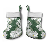 Ia Orana Tahiti Tiare Christmas Stocking Sage Green Lei - Polynesian Pride