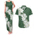 Ia Orana Tahiti Tiare Couples Matching Tank Maxi Dress and Hawaiian Shirt Sage Green Lei - Polynesian Pride