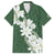 Ia Orana Tahiti Tiare Family Matching Off Shoulder Maxi Dress and Hawaiian Shirt Sage Green Lei - Polynesian Pride