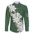 Ia Orana Tahiti Tiare Family Matching Puletasi and Hawaiian Shirt Sage Green Lei - Polynesian Pride