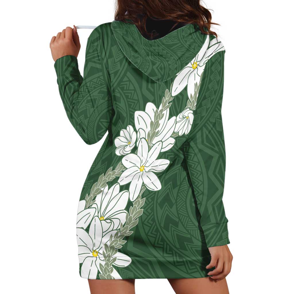 Ia Orana Tahiti Tiare Hoodie Dress Sage Green Lei LT7 - Polynesian Pride