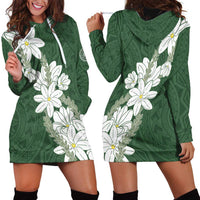 Ia Orana Tahiti Tiare Hoodie Dress Sage Green Lei LT7 - Polynesian Pride