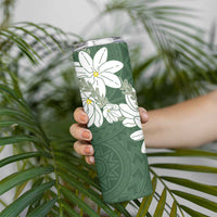 Ia Orana Tahiti Tiare Skinny Tumbler Sage Green Lei LT7 - Polynesian Pride