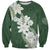 Ia Orana Tahiti Tiare Sweatshirt Sage Green Lei - Polynesian Pride