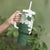 Ia Orana Tahiti Tiare Tumbler With Handle Sage Green Lei - Polynesian Pride