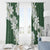 Ia Orana Tahiti Tiare Window Curtain Sage Green Lei - Polynesian Pride