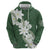 Ia Orana Tahiti Tiare Zip Hoodie Sage Green Lei - Polynesian Pride