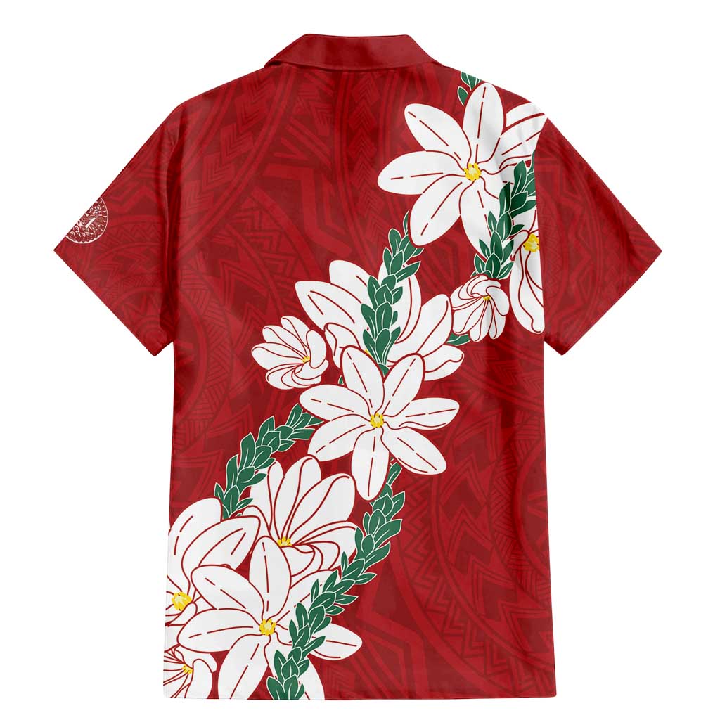 Ia Orana Tahiti Tiare Family Matching Mermaid Dress and Hawaiian Shirt Crimson Lei LT7 - Polynesian Pride