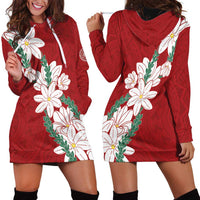 Ia Orana Tahiti Tiare Hoodie Dress Crimson Lei LT7 - Polynesian Pride