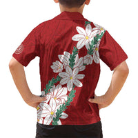 Ia Orana Tahiti Tiare Kid Hawaiian Shirt Crimson Lei LT7 - Polynesian Pride
