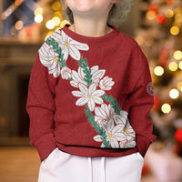 Ia Orana Tahiti Tiare Kid Ugly Christmas Sweater Crimson Lei - Polynesian Pride