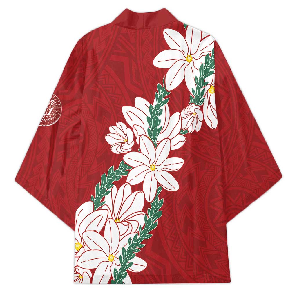 Ia Orana Tahiti Tiare Kimono Crimson Lei LT7 - Polynesian Pride