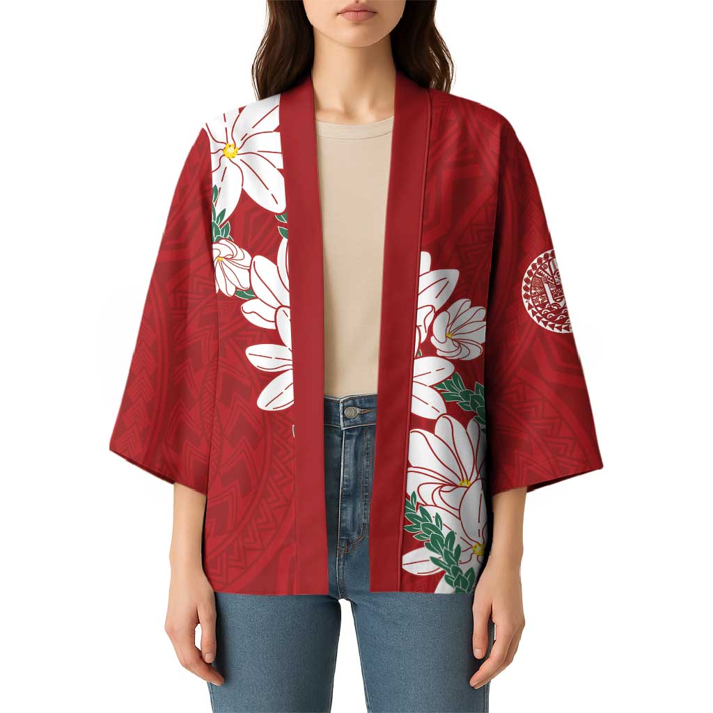 Ia Orana Tahiti Tiare Kimono Crimson Lei LT7 - Polynesian Pride