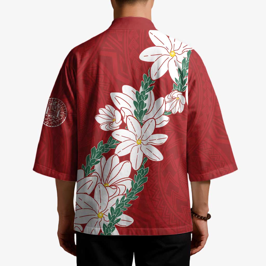Ia Orana Tahiti Tiare Kimono Crimson Lei LT7 - Polynesian Pride