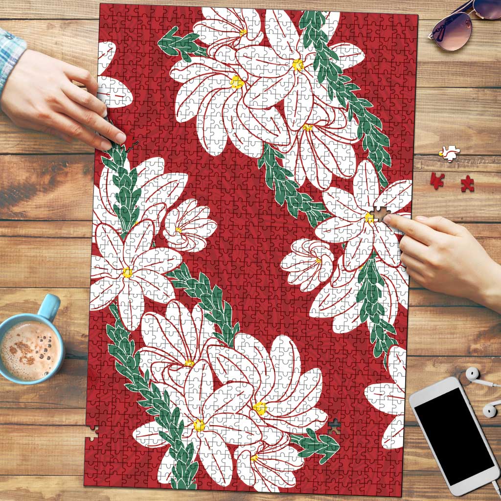 Ia Orana Tahiti Tiare Puzzle Crimson Lei - Polynesian Pride