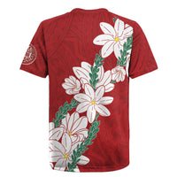 Ia Orana Tahiti Tiare Rugby Jersey Crimson Lei LT7 - Polynesian Pride
