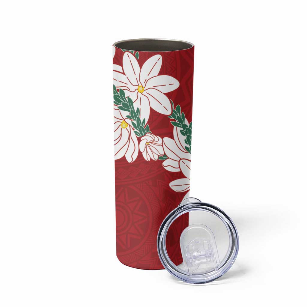 Ia Orana Tahiti Tiare Skinny Tumbler Crimson Lei LT7 - Polynesian Pride
