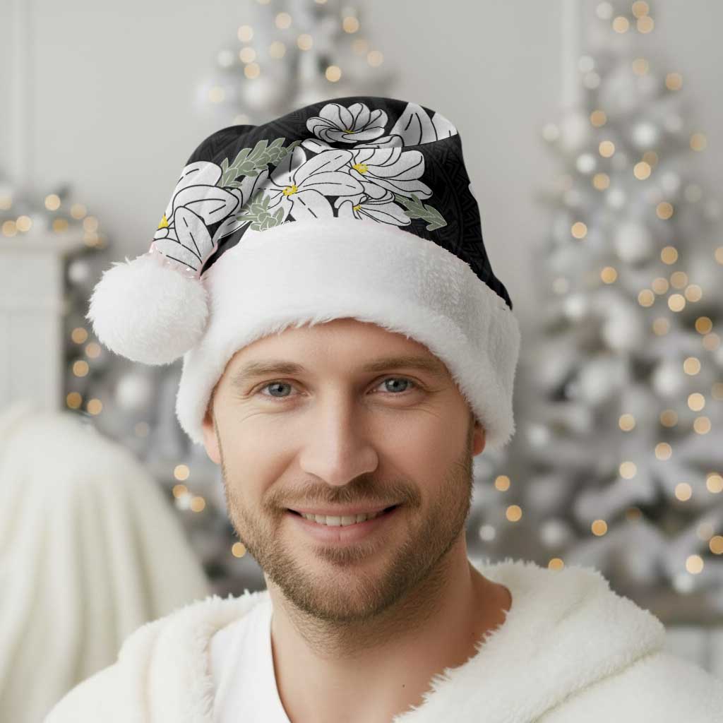 Ia Orana Tahiti Tiare Christmas Santa Hat Black Lei - Polynesian Pride