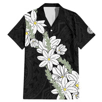 Ia Orana Tahiti Tiare Family Matching Mermaid Dress and Hawaiian Shirt Black Lei LT7 Dad's Shirt - Short Sleeve Black - Polynesian Pride