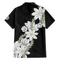 Ia Orana Tahiti Tiare Family Matching Off The Shoulder Long Sleeve Dress and Hawaiian Shirt Black Lei LT7 - Polynesian Pride