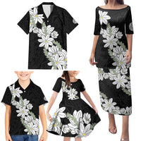 Ia Orana Tahiti Tiare Family Matching Puletasi and Hawaiian Shirt Black Lei LT7 - Polynesian Pride