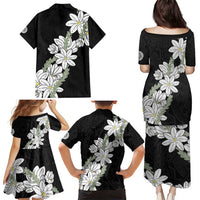 Ia Orana Tahiti Tiare Family Matching Puletasi and Hawaiian Shirt Black Lei LT7 - Polynesian Pride