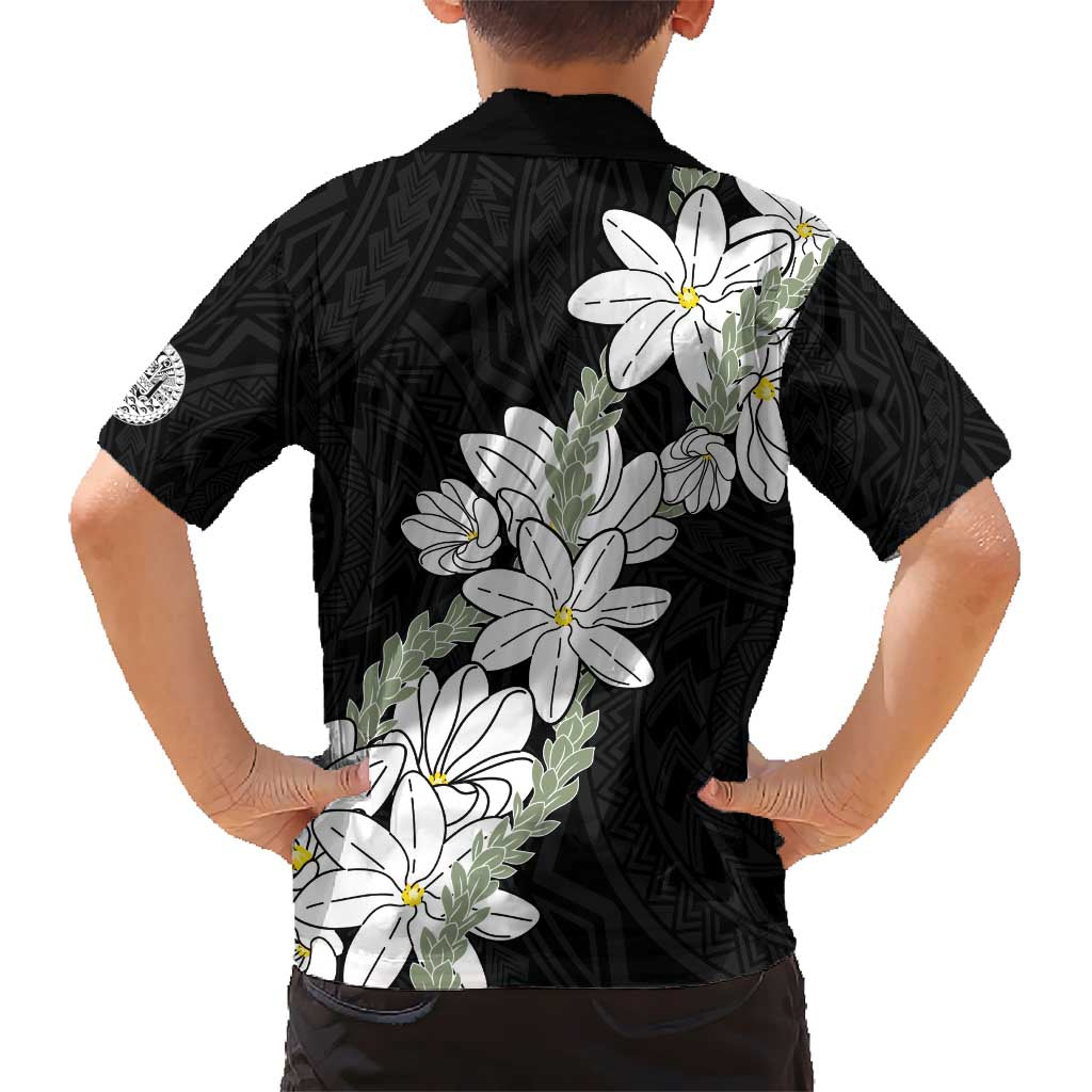 Ia Orana Tahiti Tiare Hawaiian Shirt Black Lei - Polynesian Pride