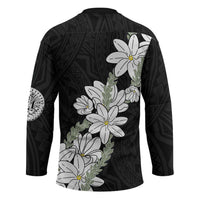 Ia Orana Tahiti Tiare Hockey Jersey Black Lei - Polynesian Pride