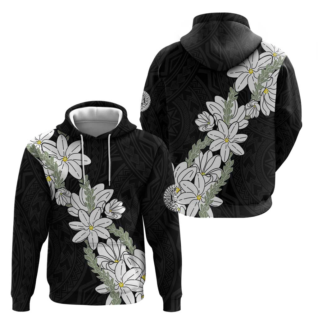 Ia Orana Tahiti Tiare Hoodie Black Lei - Polynesian Pride