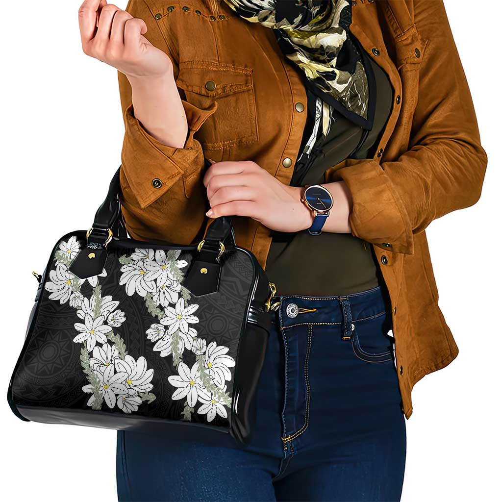 Ia Orana Tahiti Tiare Shoulder Handbag Black Lei - Polynesian Pride