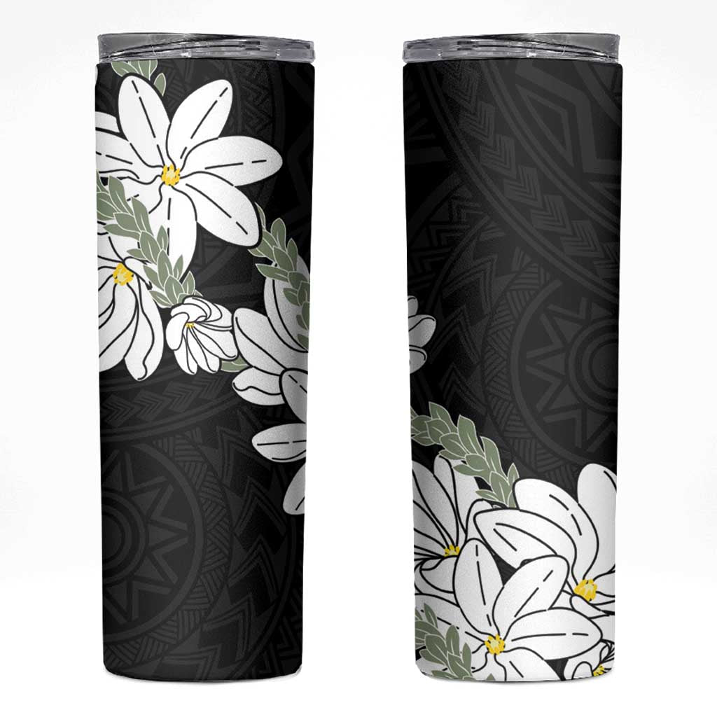 Ia Orana Tahiti Tiare Skinny Tumbler Black Lei LT7 Black - Polynesian Pride