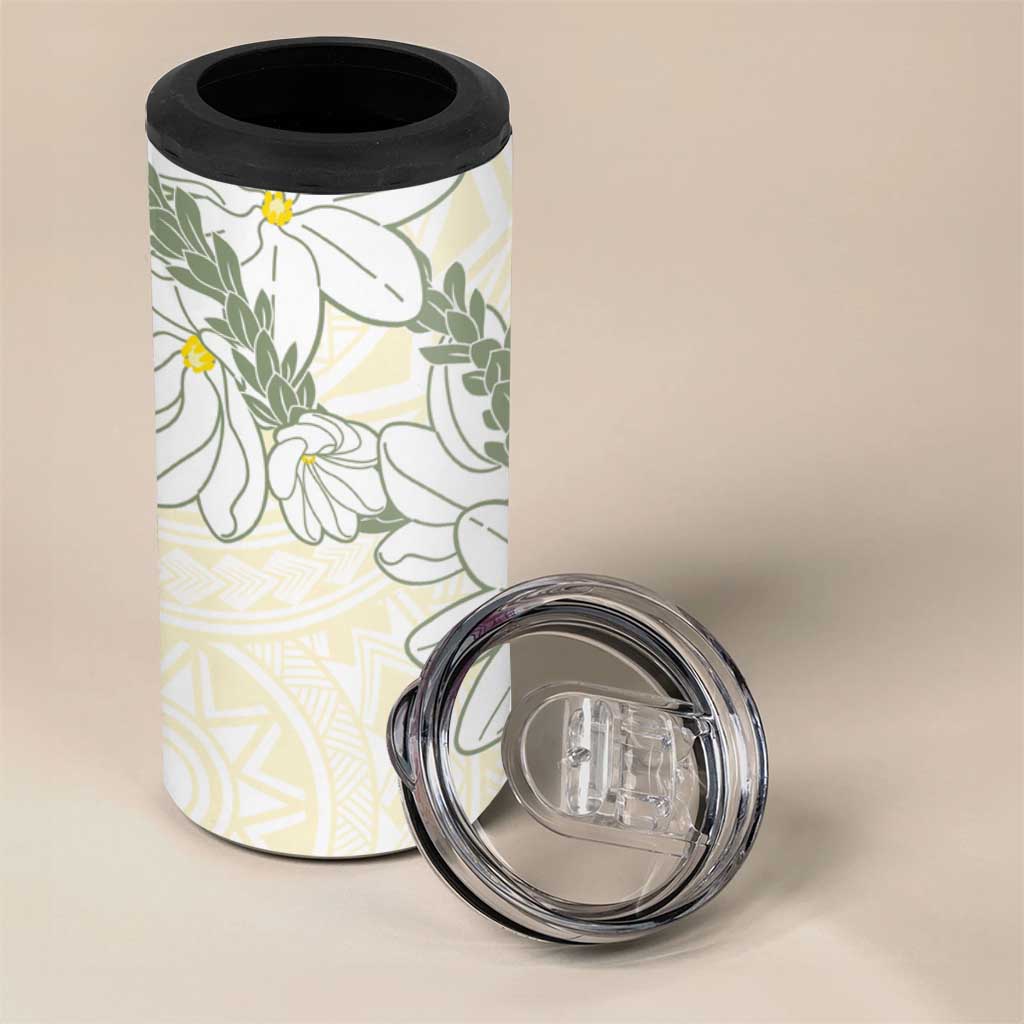 Ia Orana Tahiti Tiare 4 in 1 Can Cooler Tumbler Lemon Yellow Lei LT7 - Polynesian Pride