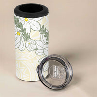 Ia Orana Tahiti Tiare 4 in 1 Can Cooler Tumbler Lemon Yellow Lei LT7 - Polynesian Pride