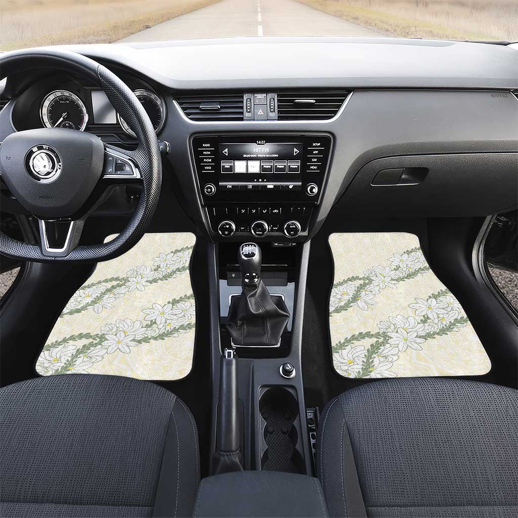 Ia Orana Tahiti Tiare Car Mats Lemon Yellow Lei - Polynesian Pride