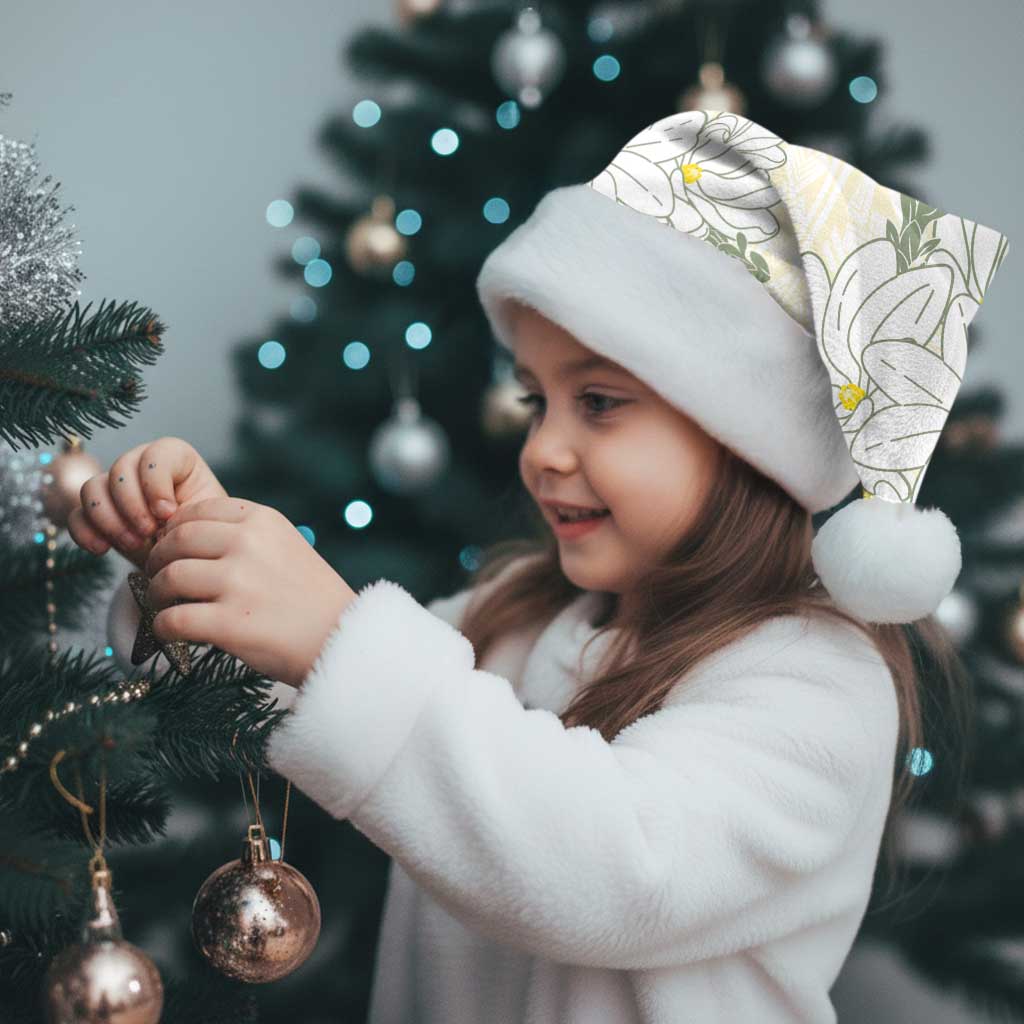 Ia Orana Tahiti Tiare Christmas Santa Hat Lemon Yellow Lei LT7 - Polynesian Pride