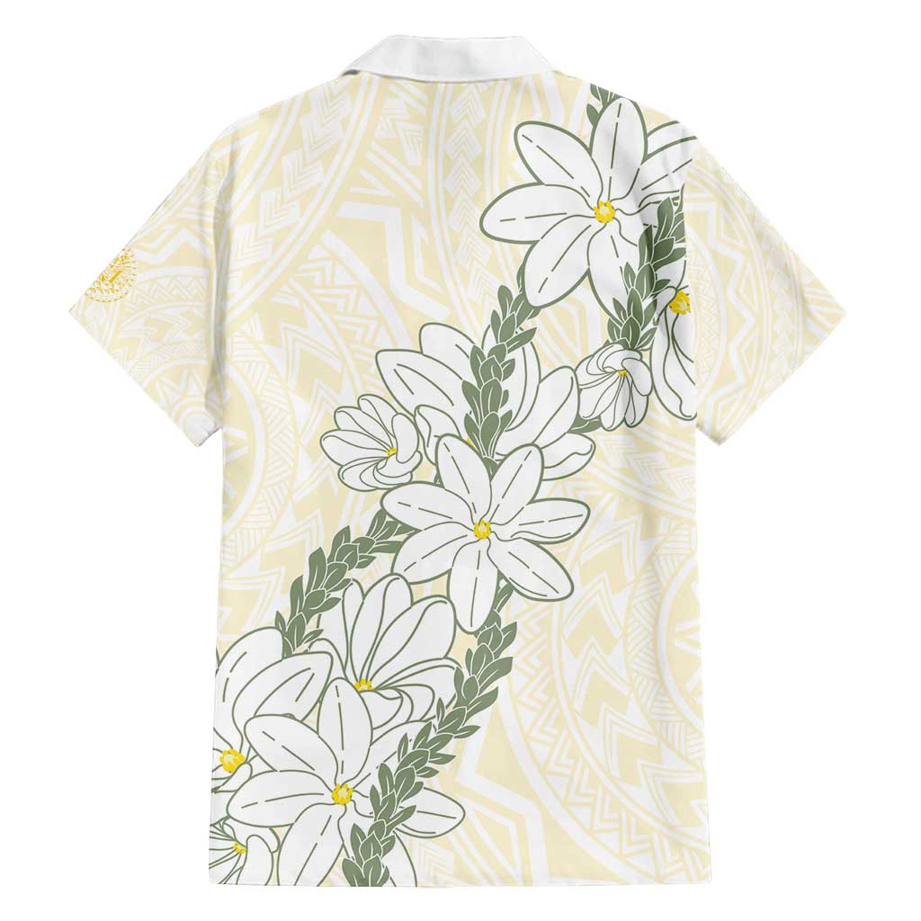 Ia Orana Tahiti Tiare Family Matching Puletasi and Hawaiian Shirt Lemon Yellow Lei LT7 - Polynesian Pride