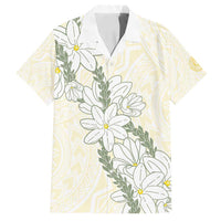 Ia Orana Tahiti Tiare Family Matching Tank Maxi Dress and Hawaiian Shirt Lemon Yellow Lei LT7 Dad's Shirt - Short Sleeve Lemon - Polynesian Pride