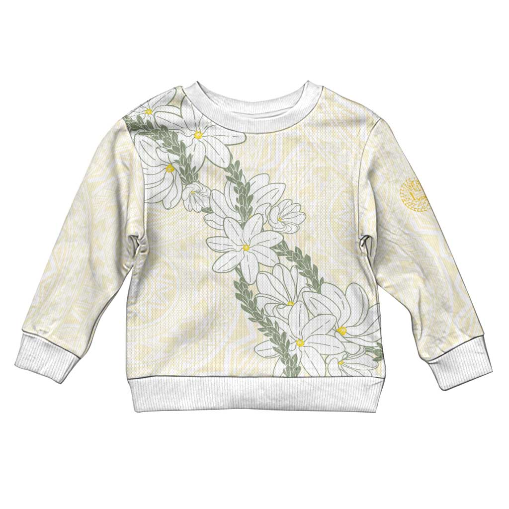 Ia Orana Tahiti Tiare Kid Ugly Christmas Sweater Lemon Yellow Lei LT7 Kid Lemon - Polynesian Pride