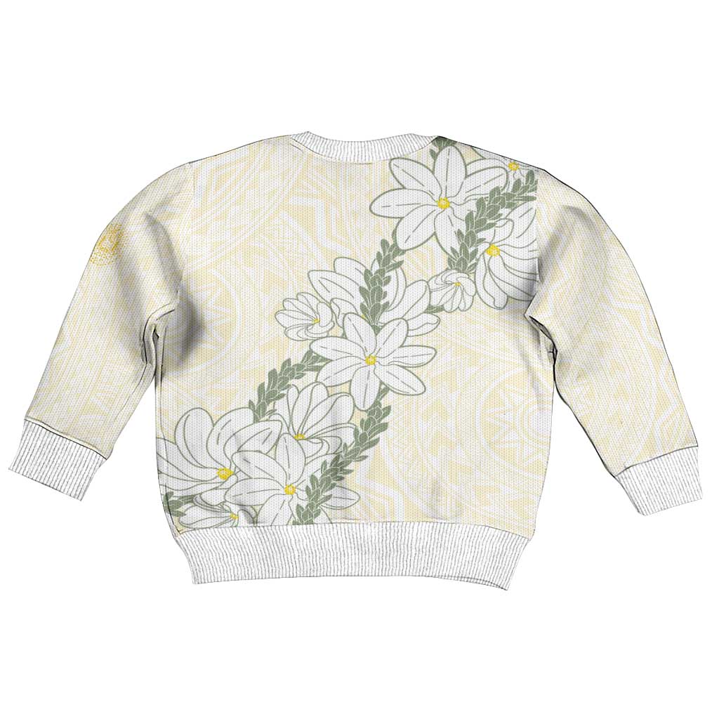 Ia Orana Tahiti Tiare Kid Ugly Christmas Sweater Lemon Yellow Lei LT7 - Polynesian Pride