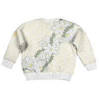 Ia Orana Tahiti Tiare Kid Ugly Christmas Sweater Lemon Yellow Lei LT7 - Polynesian Pride